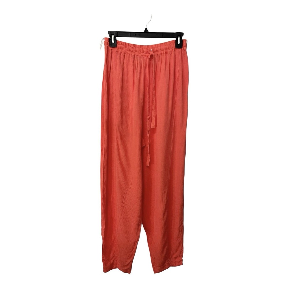 NEW Express XS/0 Coral Rayon Jogger Pants Elastic Drawstring Waist Coastal Boho‎